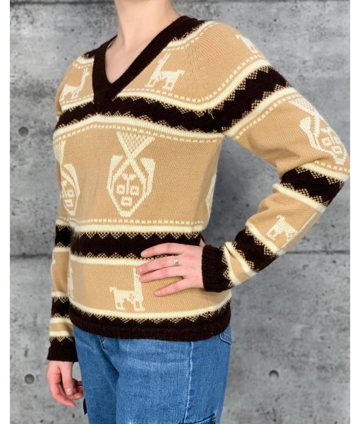 Alpaca print sweater