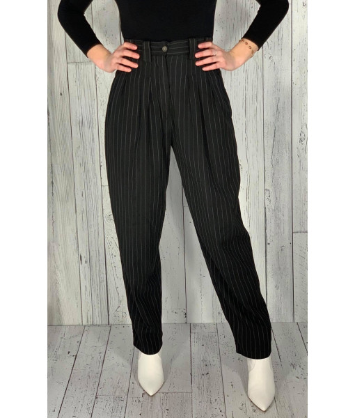 Striped pleated trouser